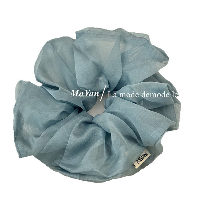 New Versatile Lightweight Gauze Scrunchie Ponytail Holder for Women, Simple Solid Color Hair Tie, Elegant Korean Style