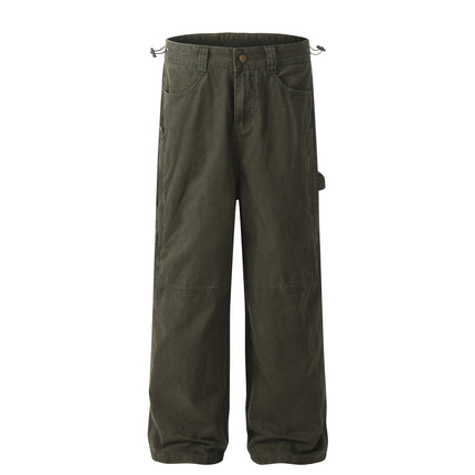 G6409 American High Street Style Men's High-End Vintage Army Green Workwear Loose-Fitting Unisex Casual Pants