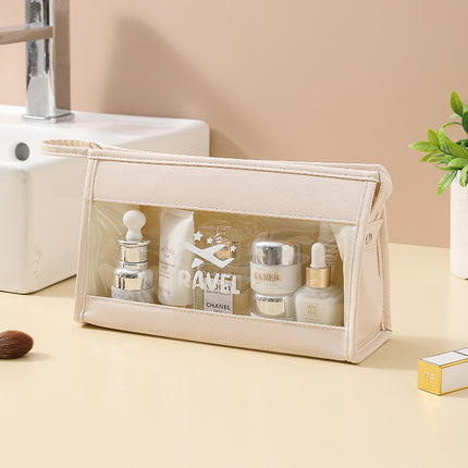 Transparent PVC Wash Bag Portable Shoulder Dry and Wet Separate Bag Swimming Fitness Bath Bag Waterproof Makeup Storage Bag