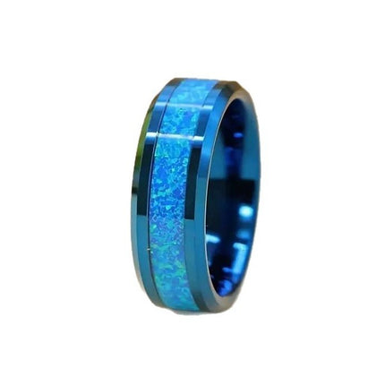 Cross-border explosions stainless steel ring fashion hot plating inlaid nebula tungsten gold ring ring foreign trade jewelry