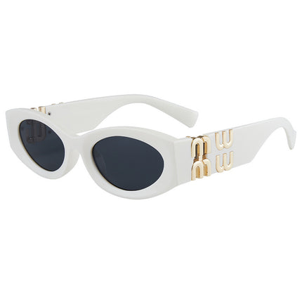 Cross-Border Popular Miuji Letter Cat-Eye Sunglasses Ky2 Sexy Female European and American Style High-End Retro Fashion Sunglasses
