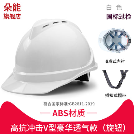 Safety Helmet for Men on Construction Sites, National Standard Abs Thickened Fiberglass Construction Leader Helmet with Printed Text for Protection