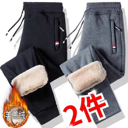 Construction Site Wear-Resistant Fleece-Lined Casual Pants Men's Cashmere Pants Loose Sports Pants Autumn and Winter Thickened Large Size Sweatpants
