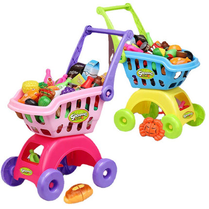 Wholesale Children's Shopping Cart Toy Baby Fruit Supermarket Trolley Boys' Girls Simulation Play-house Big Kitchen