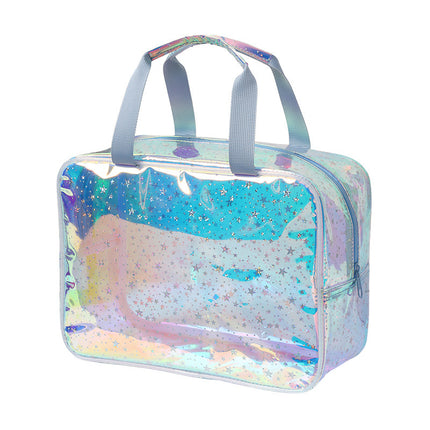 New Pvc Toiletry Makeup Brush Travel Zipper Tote Bag Cosmetic Small Star Makeup Bag Convenient and Large Capacity