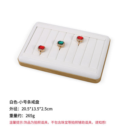 Counter Leather Jewelry Tray High-End Jade Pendant Tray Ring Storage Tray Jewelry Display Stand Live Broadcast Props