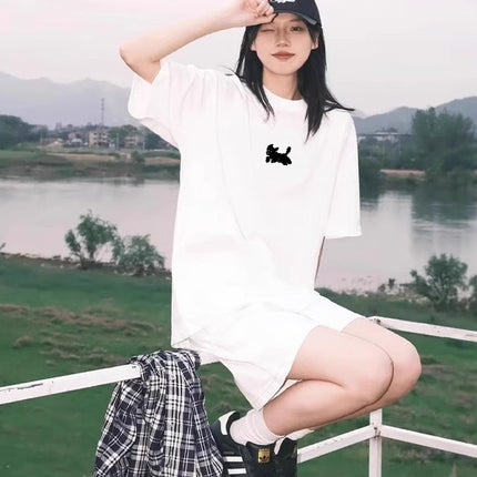 White Short-Sleeve T-Shirt for Women 2026 New Style Pure Cotton Loose Half-Sleeve Ladies' Lazy Style Korean Version Unique and Chic Top