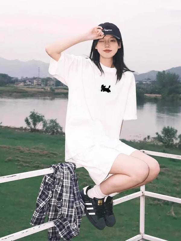 White Short-Sleeve T-Shirt for Women 2026 New Style Pure Cotton Loose Half-Sleeve Ladies' Lazy Style Korean Version Unique and Chic Top