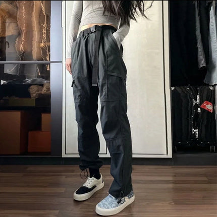 Women's Outdoor Quick-Dry Pants Windproof Waterproof Sports Hiking Pants Fleece-Lined Thickened American-Style Cargo Pants Functional Windbreaker Pants