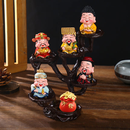 Fuxing Linmen God of Wealth Decoration Office Home Living Room Decorations Hallway Opening Housewarming Gift