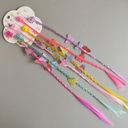 New Children's Colorful Clamp Small Braid Six-color Mixed Butterfly Love Five-pointed Star Wig Braid Performance Dirty Braids