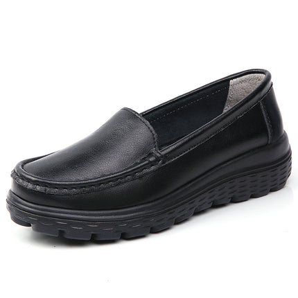 Nurse Shoes for Women, Hollow-Out White Soft-Soled Breathable Non-Tiring Non-Slip Thick-Soled Height-Increasing Medical Black Work Shoes for Mothers