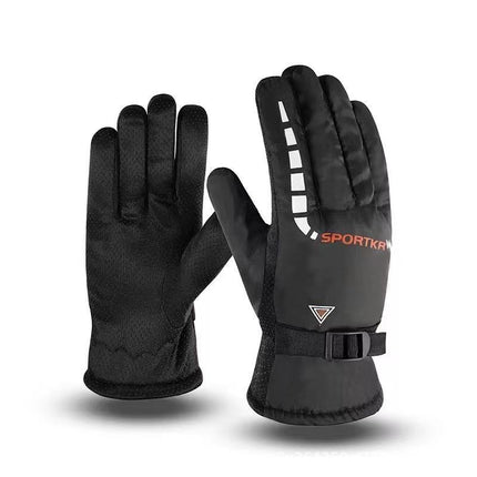 Men's and Women's Winter Warm Gloves Thickened fleece-lined Motorcycle Electric Vehicle Cold-proof Cotton Gloves Outdoor Windproof Ski Gloves