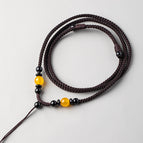 Yellow Dragon Jade-Brown Rope-Adjustable