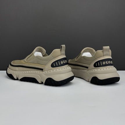 Summer Men's Shoes Breathable Mesh Lazy Slip-on Thick-soled Lightweight Trendy All-match Wide-head Men's Casual Shoes