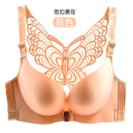 Wholesale Front Button Non-Wired Large Size Bra for Fat Girls Push-Up Adjustable Beautiful Back Seamless Thin Sexy Intimates