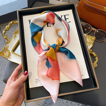 70cm Imitation Silk Square Scarf Fashion All-match Silk Scarf Professional Scarf Korean Style Neck Protection Scarf Decorative Small Square Scarf
