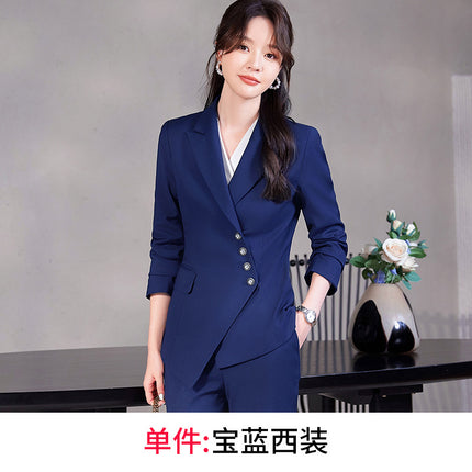 Professional Suit suit Women's Senior Sense 2024 Spring and Autumn New Hotel Front Desk Beauty Salon Overalls Suit Jacket