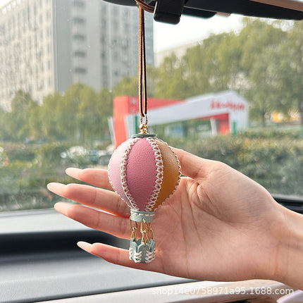 Handmade Leather Diy Material Bag Leather Hot Air Balloon Pendant Keychain Leather Pendant Homemade Bag Hanging Leather