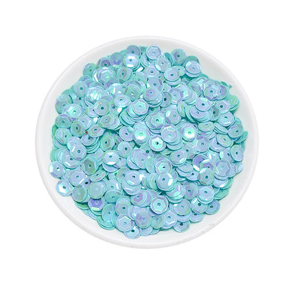 6MM round curved surface hole PVC sequins jewelry accessories concave and convex surface wholesale flat bottom hexagonal sewing clothing beads