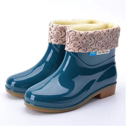 Authentic Xunlai Women's Spring & Fall Short-Tube Water Shoes, Four-Season Waterproof Kitchen Chef Water Boots, Canteen Men's Rubber Shoes, Outdoor Rain Boots