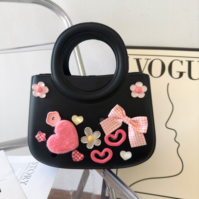 Cross-border new ladies handbag cartoon love fashion round travel storage bag eva hole bag beach bag