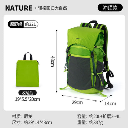 Outdoor Professional Waterproof Mountaineering Backpack Lightweight Foldable Large Capacity Flip-Top Bag Travel Hiking Backpack