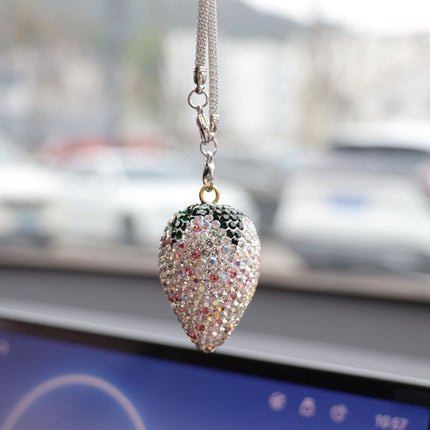 Ai Cheng Cross-Border Cherry Strawberry Car Interior Rhinestone Pendant Car Decoration Supplies Car Supplies Pendant