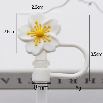 Popular 10mm Begonia Flower Straw Cap Stanley Water Cup Straw Plug Silicone Flower Straw Cover Direct from Manufacturer