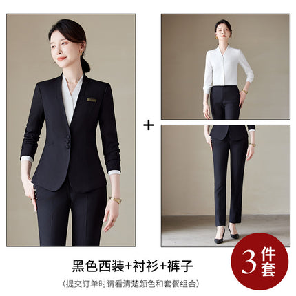 Professional Suit suit Female Spring and Autumn Hotel Manager Front Desk Reception Tooling Beauty Salon Overalls High-end Beautician