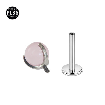 F-136 Titanium 1.0/1.2 Thick Natural Stone Lip Ring Earrings Lip Studs Ear Studs Tragus Body Piercing Jewelry Wholesale