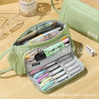 Oxford cloth triangle pencil case [green]
