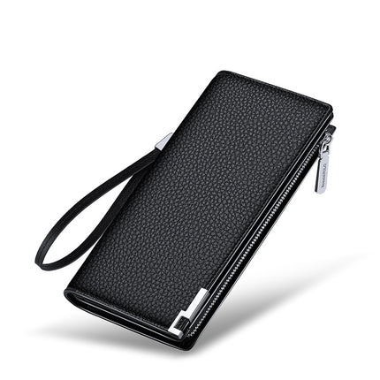 Boston Wallet Men's 2026 New Id Card Holder Vintage Genuine Leather Clutch Youth Trendy Large Capacity Long Wallet
