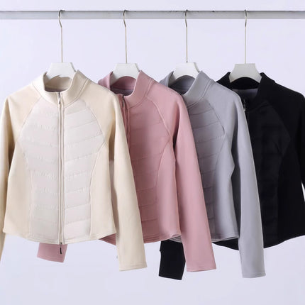 Yulan Spring Graphene Wool Cotton Jacket Women's Short Style 24 Slim Fit Yoga Sports Outdoor Warm Slim Short Style