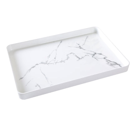 White Plastic Tray Rectangular Tea Tray Household Baking Tray Tea Cup Scandinavian Accessible Luxury Water Cup Storage Melamine