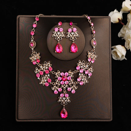 Bridal headdress suit hair accessories crown headband earrings wedding Korean wedding necklace jewelry wedding accessories wholesale