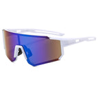 White frame dark blue film