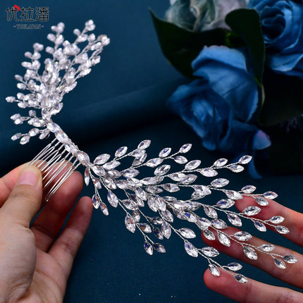 Youlapan European and American Style Silver Shiny Hair Accessories Handmade Rhinestone Hair Comb Chinese Style Banquet Dress Headpiece Wholesale Hp276
