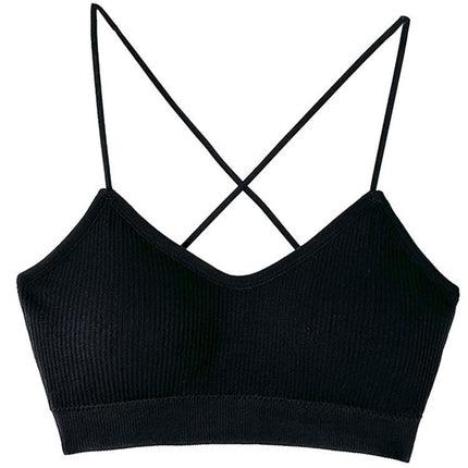 Summer Beautiful Back Intimates Camisole Women's Inner Bra Cross Sexy Backless Top Outer Intimates for Women