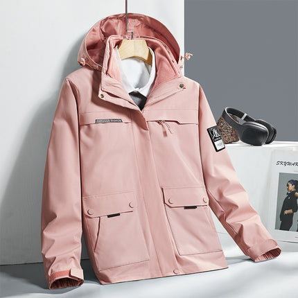 Winter Couple Outdoor Rush Clothes Three-in-One Hood Removable Liner Two-piece Warm Windproof Casual Rush Clothes