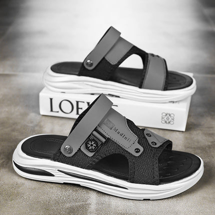 Beach Slippers for Men, Summer Outer Wear, Home Bathroom Bathing, Non-Slip Thick-Soled Sports Driving Sandals for Men