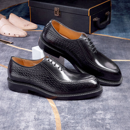 Elegant Men Dress Shoes High Quality Natural Full Leather Men Wedding Banquet Social Business Office Pointed Toe Oxfords Male