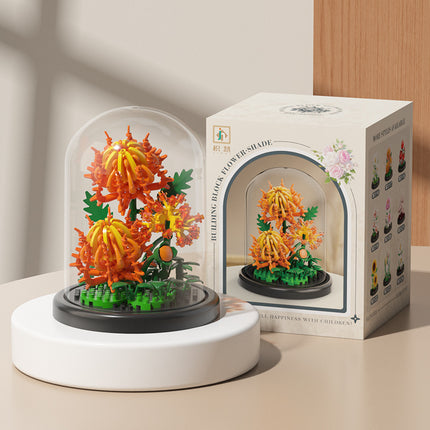 Cross-border Compatible Lego Eternal Flower Blocks Flower Sunflower Rose Potted Children's Assembled Toy Women's Ornament Gift