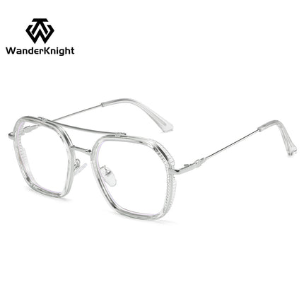 Fashion trend large frame glasses frame new anti-blue light men's and women's myopia glasses frame simple artistic flat mirror