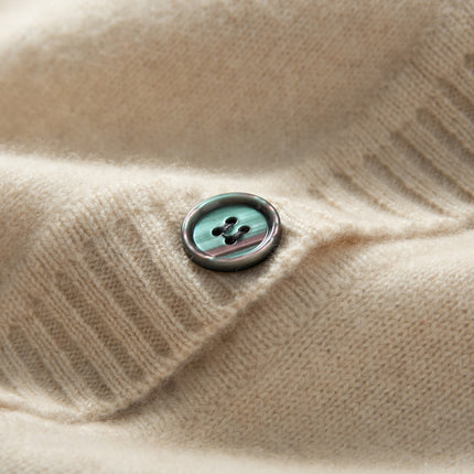 2025 Autumn and Winter Round Neck Cashmere Buttoned Cardigan Women's Cashmere Large Size Thickened Sweater Jacket Sweater Large Size