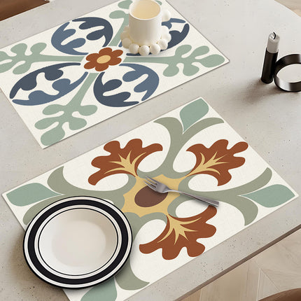 Temu Cross-Border New Product Ins Style Small Fresh Placemat Digital Printing Square Insulation Mat Restaurant Table Mat Wholesale