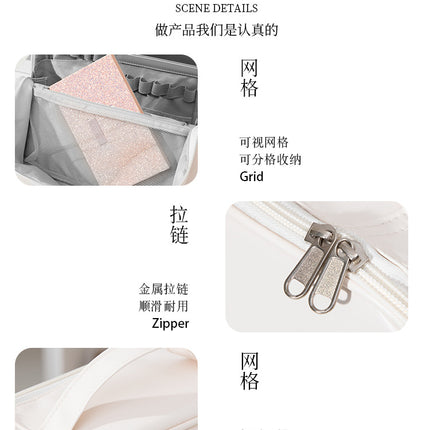 Standing Makeup Bag for Women, Simple and Portable, Large Capacity, Multi-Functional Travel Cosmetics Brush Storage Bag