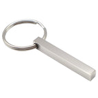 Glossy without lettering / Steel color long keychain