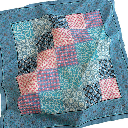 2025 Spring and Summer New Cotton Small Square Soft Printed Scarf Neck Protecting Small Scarf Sunscreen Headscarf Hair Belt Women