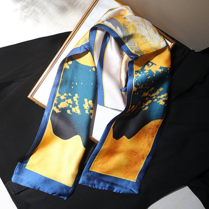 Spring and Summer New Double-layer New Silk Satin Neck Protection Scarf Women's Autumn and Winter Matching Shirt Elegant All-match Scarf